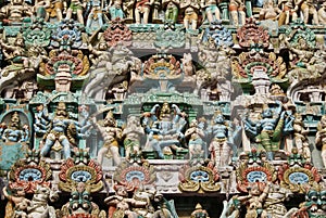 Hindu colourful sculpture
