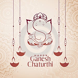 Hindu culture festival of ganesh chaturthi background photo