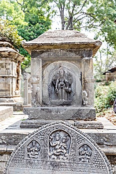 Hindu deities carved in stone