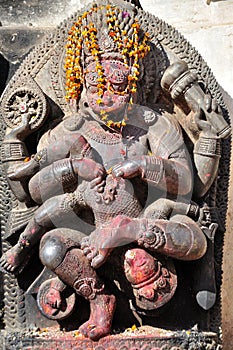 Hindu Deity at Bhaktapur Durbar Square photo