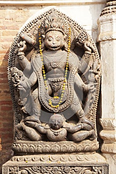 Hindu Deity at Bhaktapur Durbar Square, Nepal