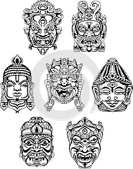 Hindu deity masks