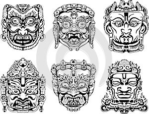 Hindu deity masks photo