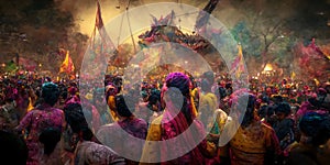 Hindu devotees carrying kavadi during Thaipusam festival in Kolkata