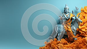 Hindu festival of light, joy, love and victory. The figure of a warrior, demigod or god. Ai generative