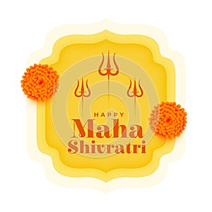 hindu festival maha shivratri wishes background with floral decor