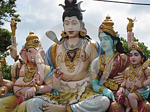 Hindu Ganesh Shiva and Parvati