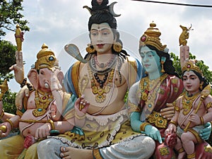 Hindu Ganesh Shiva and Parvati photo