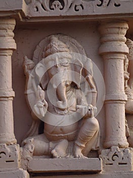 Hindu god ganesh on Old pillar