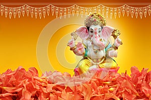 Hindu God Ganesha with Nerium Oleander flower