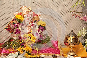 Hindu god Ganesha Worship for auspicious beginning