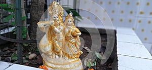 Hindu God Krishna and radha  outdoor
