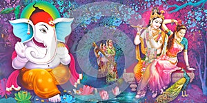 Lord Radha Krishna Beautiful Wallpaper photo
