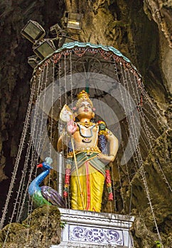 Hindu god sculpture in Batu caves, Malaysia