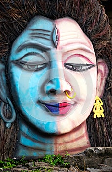 Hindu God Shankara face .