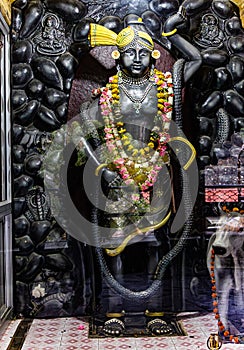 hindu god shrinathji the little krishna statue from flat angle