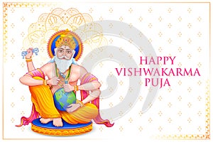 Hindu God Vishwakarma, an architect, and divine engineer of universe building the World