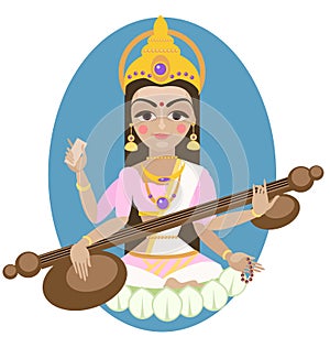 Hindu Goddess Saraswati.