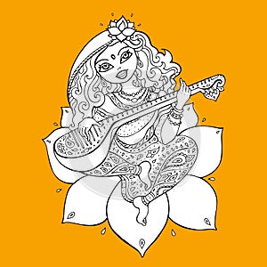 Hindu Goddess Saraswati.