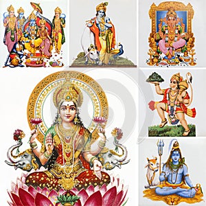 Hindu gods collage