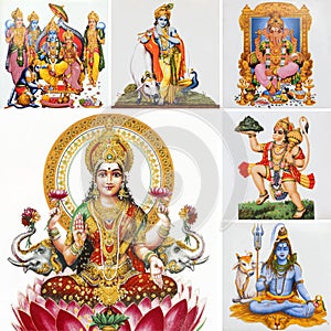 Hindu gods collage photo