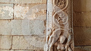 Hindu gods sculptures in a temple in Karnataka