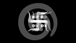 Hindu, holy, indian, religion, swastik, swastika icon Vintage Twitched Bad Signal Animation.