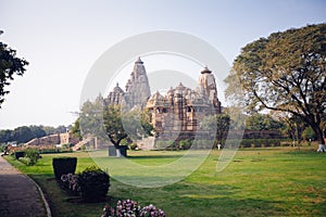 Hindu and Jain temples in Khajuraho. Madhya Pradesh, India