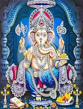 Hindu Lord Ganesha texture wallpaper  background