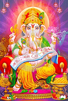 Hindu Lord Ganesha texture wallpaper  background photo