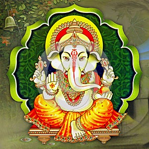 Hindu Lord Ganesha texture wallpaper  background photo