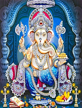 Hindu Lord Ganesha texture wallpaper  background photo