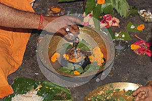 Hindu offerings for holiday photo