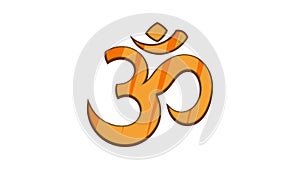 Hindu Om symbol icon animation