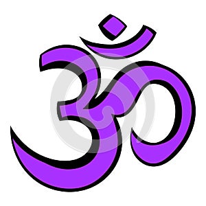 Hindu om symbol icon cartoon