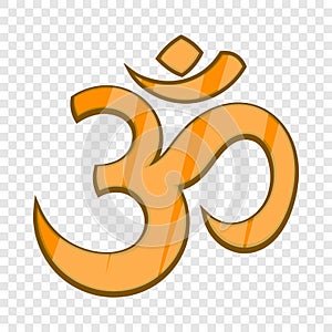 Hindu Om symbol icon in cartoon style