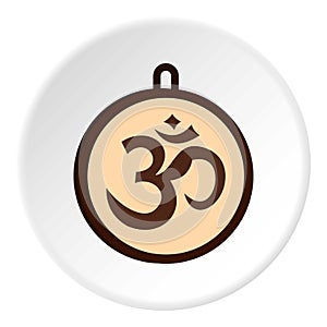 Hindu Om symbol icon circle