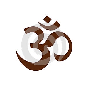 Hindu om symbol icon, flat style