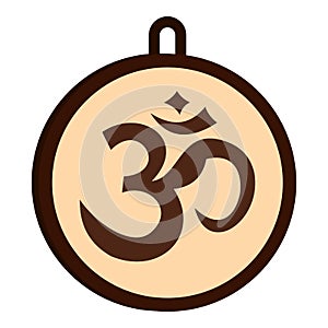 Hindu Om symbol icon isolated