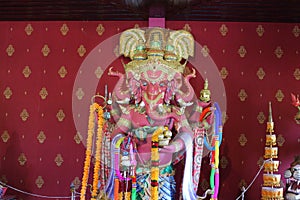 Hindu sacred elephant statues  Ganesha, god of Hindu people worshiped  Ganesh Festival Concept.