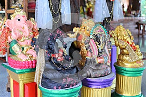 Hindu sacred elephant statues  Ganesha, god of Hindu people worshiped  Ganesh Festival Concept