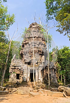 Hindu sanctuary situated name Ta Krabey stone castle