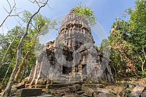 Hindu sanctuary situated name Ta Krabey stone castle