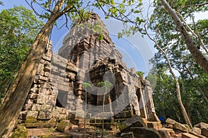 Hindu sanctuary situated name Ta Krabey stone castle