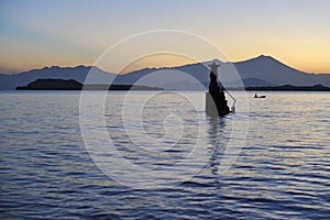 Hindu sea temple at dawn