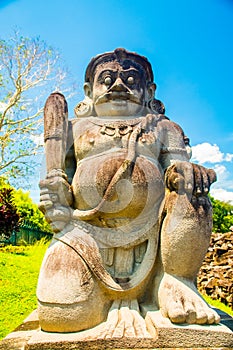 Hindu statue in the Ancient mystical old Hindu Prambanan temple near Yogyakarta, Java island Indonesia