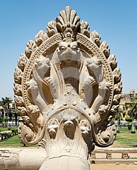 Hindu statue of snakes, Baron Empain Palace, Cairo, Egypt