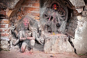 Hindu statues in Kathmandu