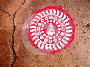 Hindu symbol rangoli used for worship