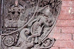 Hindu Temple Detail in Kirtipur, Nepal